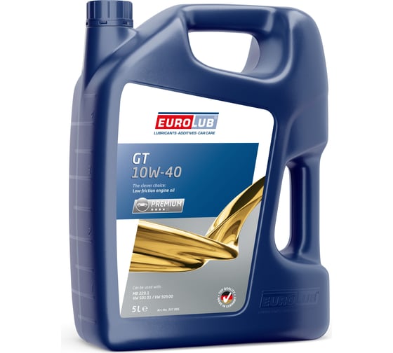 Моторное полусинтетическое масло EUROLUB GT 10W40 SL/CF A3/B4 5л 337005