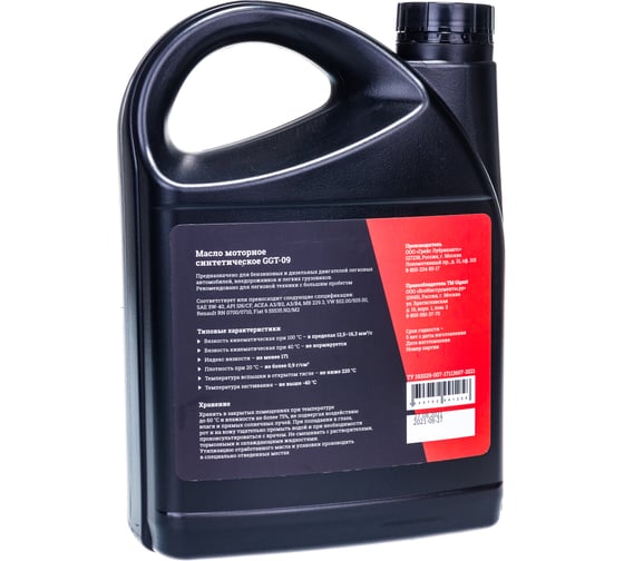 Моторное масло Gigant синтетическое, 4 л, 5W-40 GGT-09
