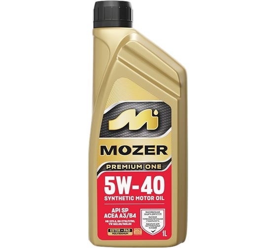Моторное масло синтетическое MOZER Premium One 5w-40 SP 1л 4638735 1