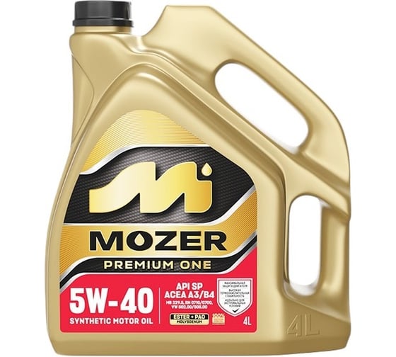 Моторное масло синтетическое MOZER Premium One 5w-40 SP 4л 4638742 1
