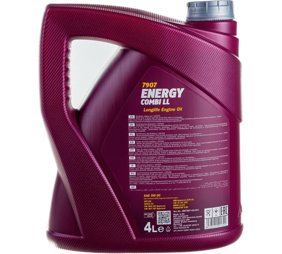 Синтетическое моторное масло MANNOL ENERGY COMBI LL 5W30 4 л 1031