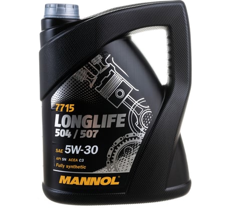 Синтетическое моторное масло MANNOL LONGLIFE 504/507 5W-30 5 л 7001