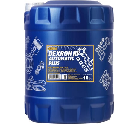 Синтетическое трансмиссионное масло MANNOL DEXRON III AUTOMATIC PLUS 10 л 1476