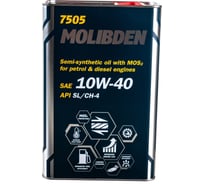 Полусинтетическое моторное масло MANNOL MOLIBDEN 10W40 Metal, 4 л 1121M