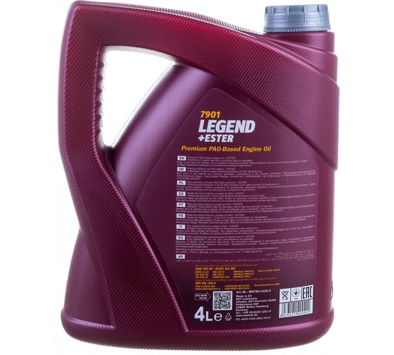 Синтетическое масло MANNOL LEGEND Ester 0W40 4 л 1001