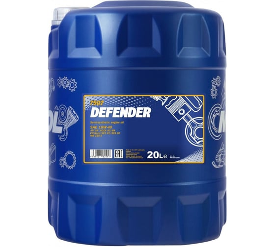 Полусинтетическое моторное масло MANNOL DEFENDER 10W40 20 л 1191