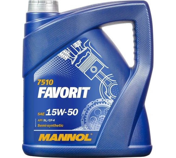 Полусинтетическое моторное масло MANNOL FAVORIT 15W50 4 л 4032