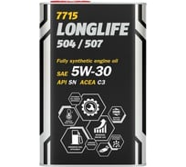 Синтетическое моторное масло MANNOL LONGLIFE 504/507 5W-30 Metal, 1 л 4057