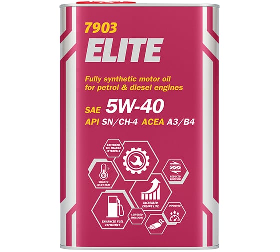 Синтетическое моторное масло MANNOL ELITE 5W40, Metal 1 л 1005M