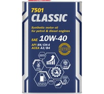 Полусинтетическое моторное масло MANNOL CLASSIC 10W40 Metal, 1 л 1100M