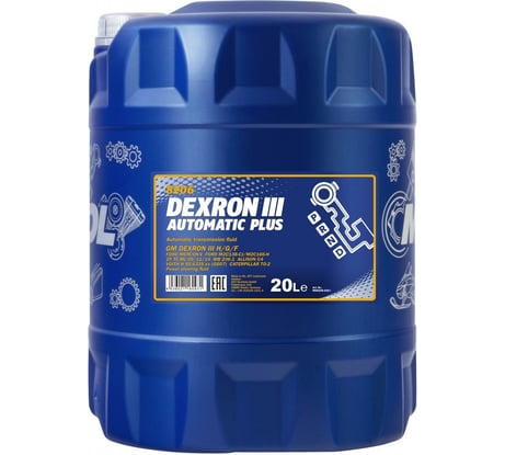 Синтетическое трансмиссионное масло MANNOL DEXRON III AUTOMATIC PLUS 20 л 1389