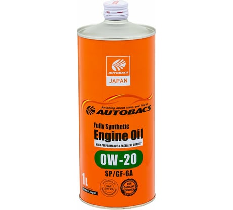 Моторное масло AUTOBACS 0W-20, API SP, ILSAC GF-6A, SYNTHETIC, 1 л A00032229