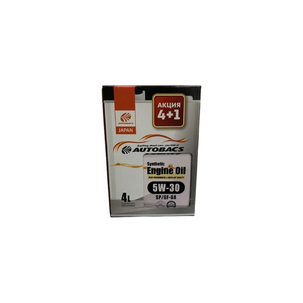 Моторное масло AUTOBACS SYNTHETIC 5W30, SP/GF-6A, промо-комплект (4+1 л ...