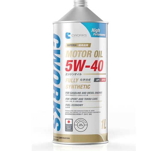 Моторное масло CWORKS SUPERIA MOTOR OIL 5W-40 SP/CF, 1L  A13SR2001