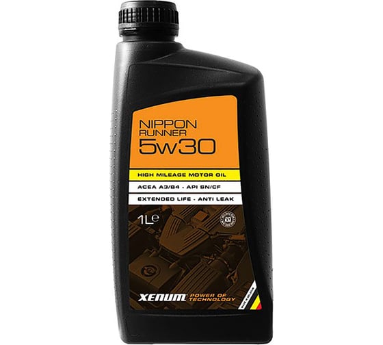 Синтетическое моторное масло XENUM для авто с большим пробегом NIPPON RUNNER 5W30, 1 л 1389001 1