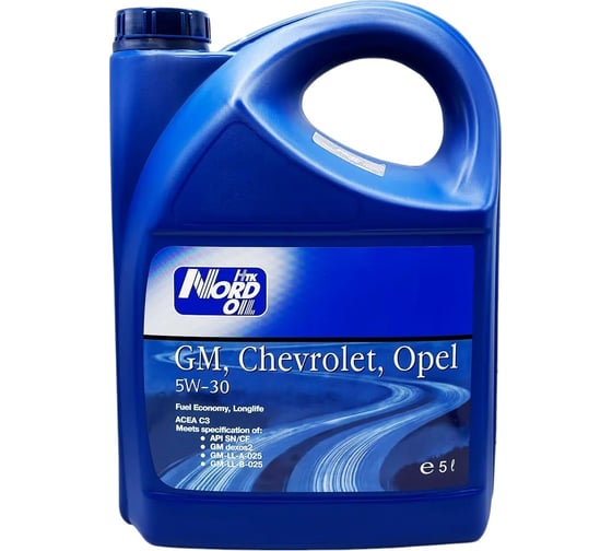 масло NORD (5л) OIL CHEVROLET, OPEL, GM 5W-30 NRSL006