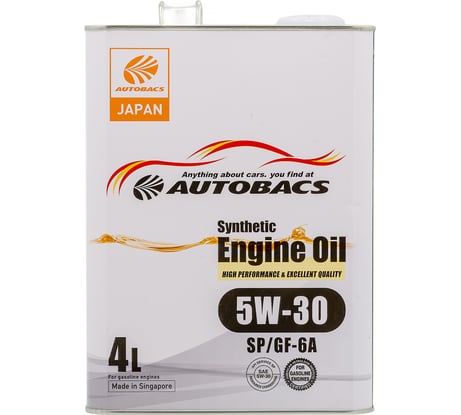 Моторное масло AUTOBACS 5W-30 SYNTHETIC API SP ILSAC GF-6 4л A00032428
