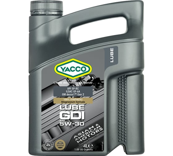 Моторное масло YACCO LUBE GDI 5W30, 4 л 306928 1