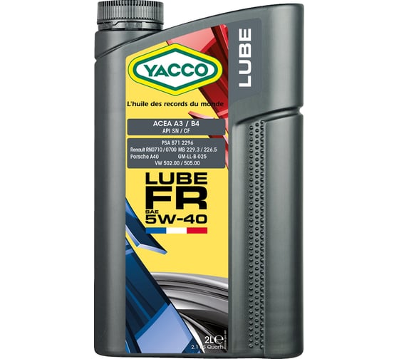 Моторное масло YACCO LUBE FR 5W40, 2 л 305424