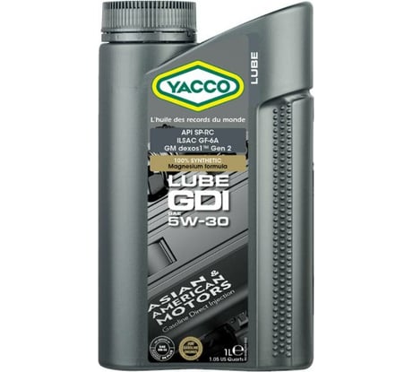 Моторное масло YACCO LUBE GDI 5W30, 1 л 306925