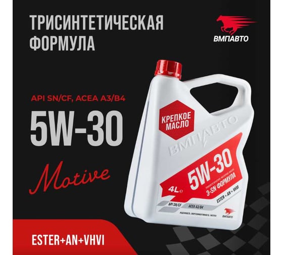 Масло моторное ВМПАВТО Motive 5w30 (A3/B4, SN/CF), канистра 20л. 9232