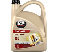 Моторное масло K2 синтетическое, 5W40, SL/CF/CF-4, 5 л O1105E