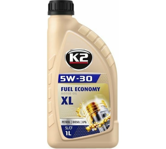 Моторное масло K2 синтетическое, 5W30, SL/CF/CF-4, 1 л O1401E