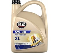 Моторное масло K2 синтетическое, 5W30, SL/CF/CF-4, 5 л O1405E