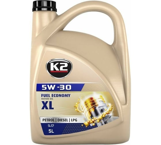 Моторное масло K2 синтетическое, 5W30, SL/CF/CF-4, 5 л O1405E