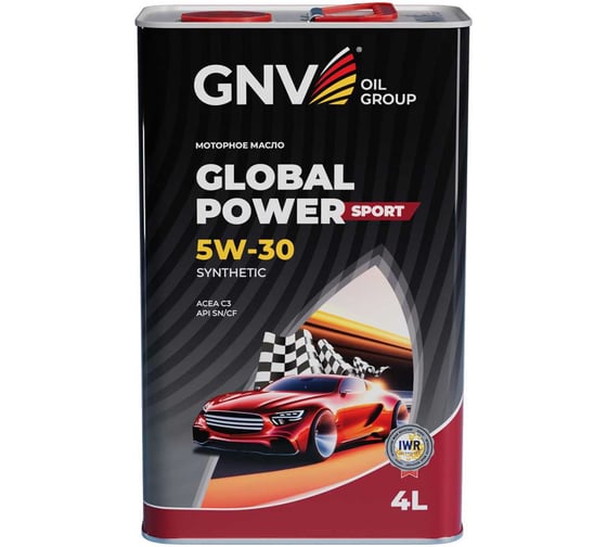 Синтетическое моторное масло для легковых автомобилей GNV Global Power Sport 5W-30 Synthetic 4 л GPS1M10564010130530004