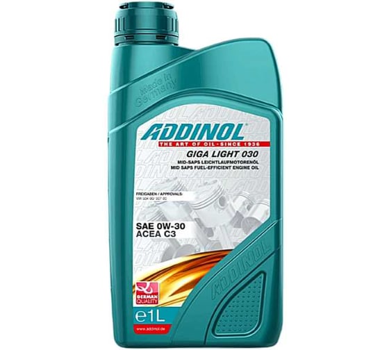 Моторное масло Addinol Giga Light 030 0W-30 синтетическое, 1 л 72096907