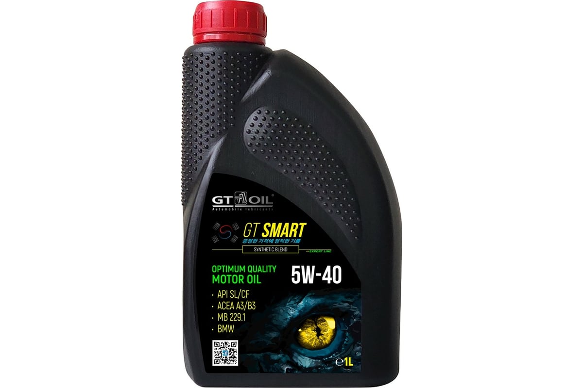 Моторное масло GT OIL Smart SAE 5W-40 API SL/CF, 1 л 8809059408841 -  выгодная цена, отзывы, характеристики, фото - купить в Москве и РФ