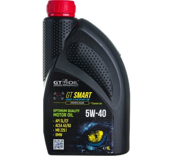 Моторное масло GT OIL Smart SAE 5W-40 API SL/CF, 1 л 8809059408841