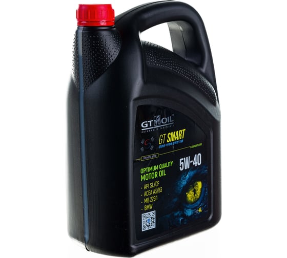 Моторное масло GT OIL Smart SAE 5W-40 API SL/CF, 4 л 8809059408858