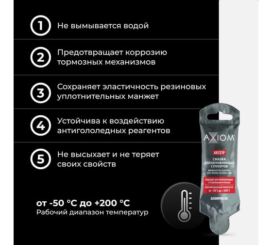 Смазка для направляющих суппортов AXIOM 5 г A8521P