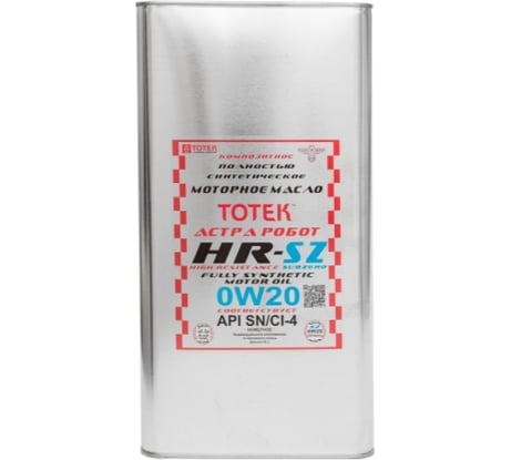 Синтетическое моторное масло ТОТЕК Астра Робот HR-Sub Zero 0W20, 4 л HRSZ02004