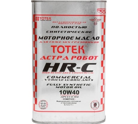 Моторное масло ТОТЕК HR-Commercial SAE 10W40 жесть, 1л HRC1040001