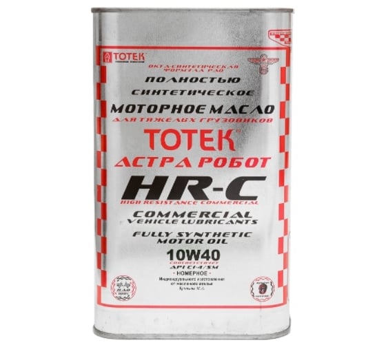 Моторное масло ТОТЕК HR-Commercial SAE 10W40 жесть, 1л HRC1040001 1