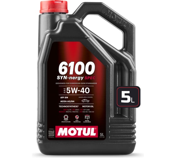 Масло моторное MOTUL 6100 SYN-NERGY SPEC 5W40 5 л 113882