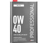 Моторное масло Rolf Professional 0W-40 A3/B4 SN/CF 1л (металл) 667175