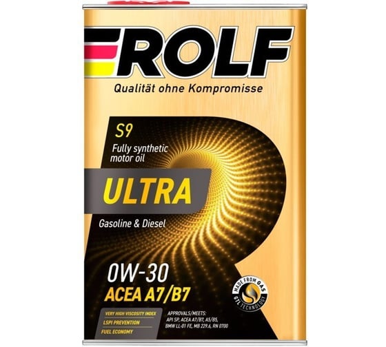 Моторное масло Rolf Ultra 0W-30 A7/B7 SP 4л (металл) 100182 1