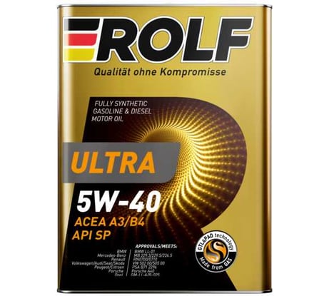 Моторное масло Rolf Ultra 5W-40 A3/B4 SP 4л (металл) 323106