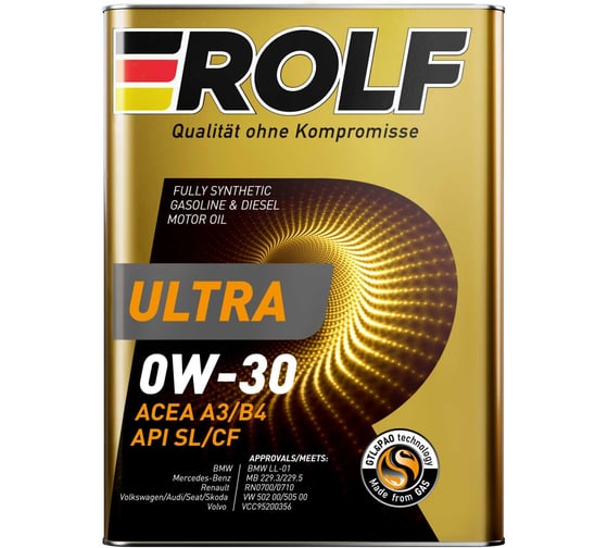 Моторное масло Rolf Ultra 0W-30 A3/B4 SL/CF 20л (металл) 323122 1
