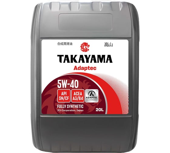 Автомобильное масло Takayama Adaptec 5W-40 A3/B4 SN/CF 20л 102952 1