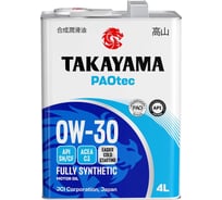 Автомобильное масло Takayama PAOtec 0W-30 C3 SN/CF 4л (металл) 6056055