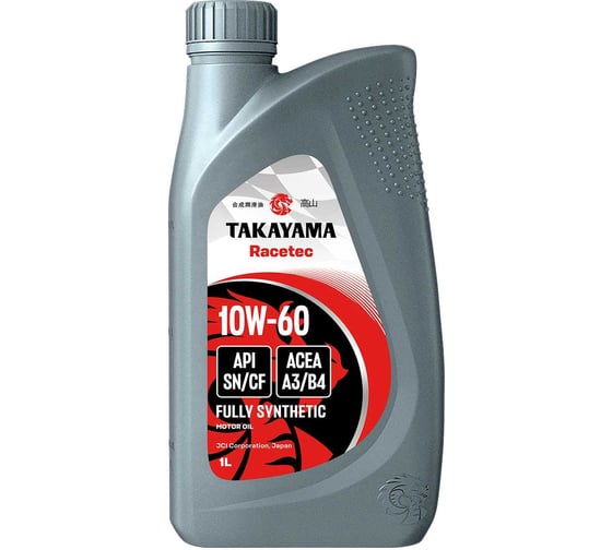 Автомобильное масло Takayama Racetec 10W-60 A3/B4 SN/CF 1л 102192 1