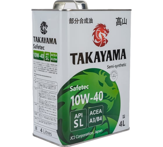 Моторное масло TAKAYAMA Safetec SAE 10W-40, API SL, ACEA A3/B4, 4 л 605591