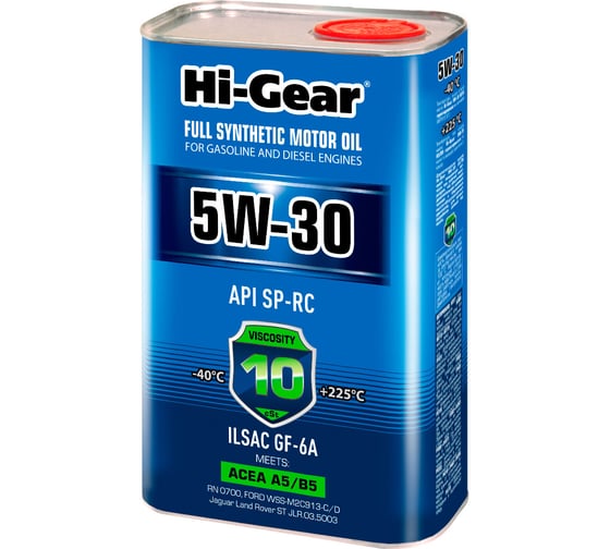 Масло моторное Hi-Gear синтетическое 5W-30 SP-RC, A5/B5, GF-6A, 1 л., HG0530 1