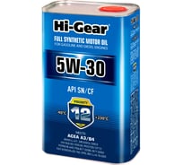 Масло моторное Hi-Gear синтетическое 5W-30 SN/CF, C2/C3, 1 л., HG0330