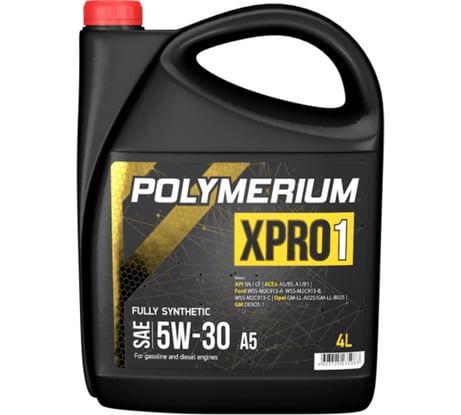 Моторное масло POLYMERIUM XPRO1 5W30, A5, SN, 4 л plmx1530a54